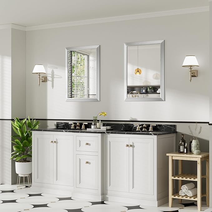 24x32 Inch Silver Bathroom Mirror - Image 6