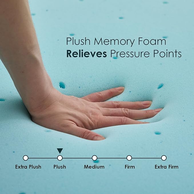 FDW | 8" Queen Mattress + 2" Cooling Mattress Topper | Gel Memory Foam | Medium - Image 6