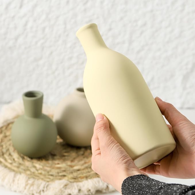 Vase Set of 3, Ceramic Vases Home Decor Flower Decorative Table Decor Vase - Image 3