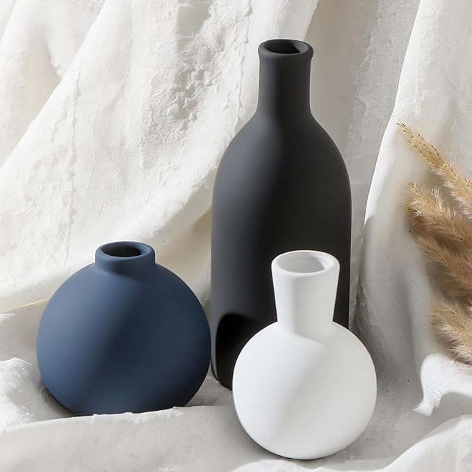 Ceramic Vase Set of 3 | Vases Home Decor | Decorative Flower Table Rustic Vase - Image 4