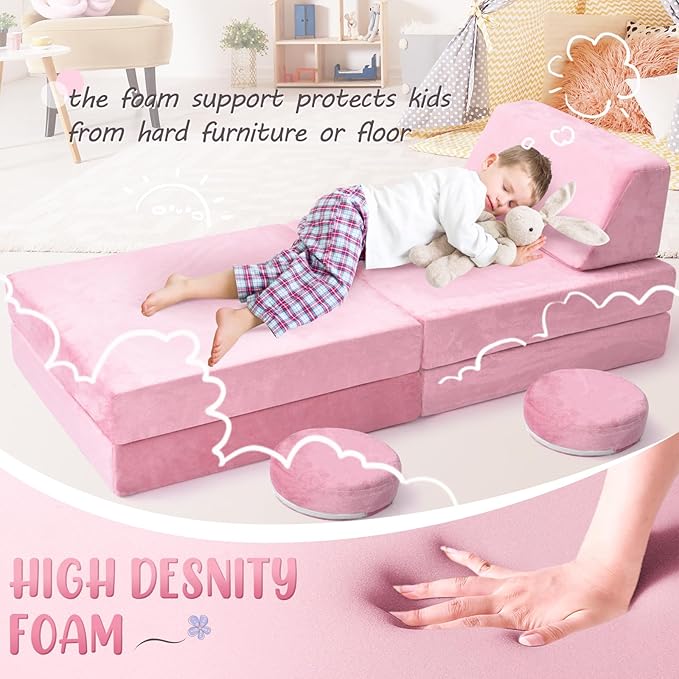 10Pcs Kids Play Couch, Toddler Sofa, Modular Kids Couch - Image 6