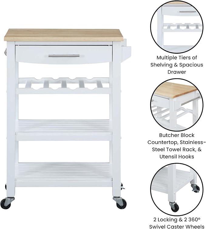 Convenience Concepts Ellaine 4 Tier Kitchen Cart - Image 6