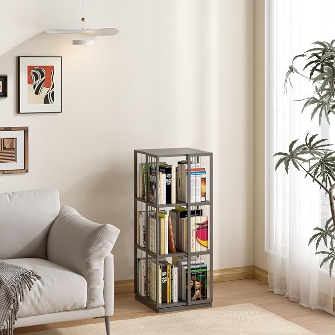 Square Rotating Bookshelf Tower - Image 8