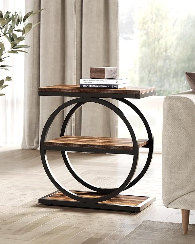 LITTLE TREE End Table, 3-Tier Side Table, Slim Sofa Side Table - Image 9