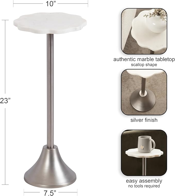 Kate and Laurel Sanzo Modern Pedestal Drink Table, Decorative End Table - Image 3