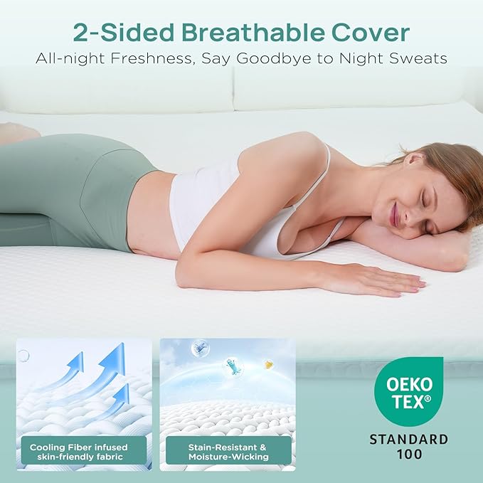 3 Inch Twin Mattress Topper for College Dorm, Memory Foam Bed Topper - Image 4