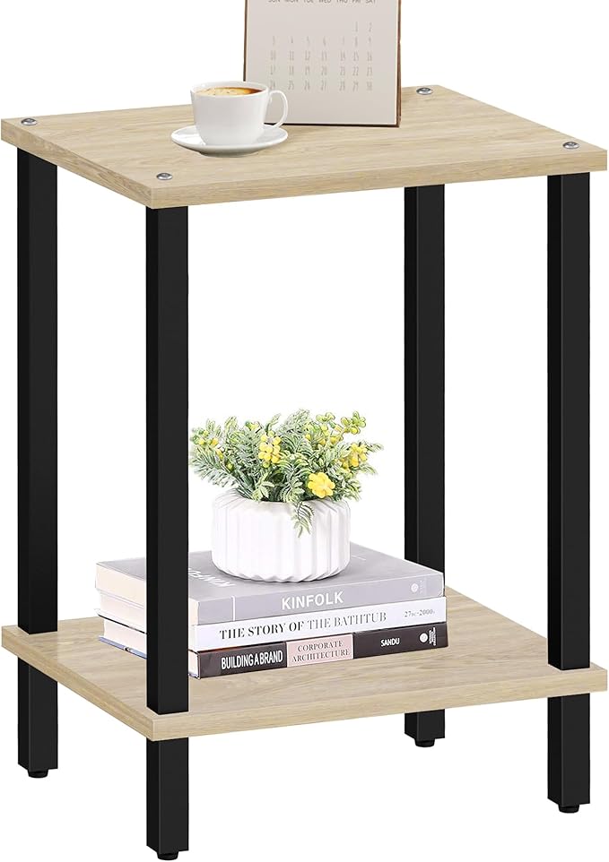 TUTOTAK End Table, Side Table, Nightstand, 2-Tier Storage Shelf, Sofa Side Table by WelcometotheTUTOTAKHome