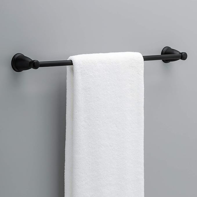 Franklin Brass Kinla 5-Piece Bathroom Set Matte Black 18" and 24" Towel Bar - Image 9