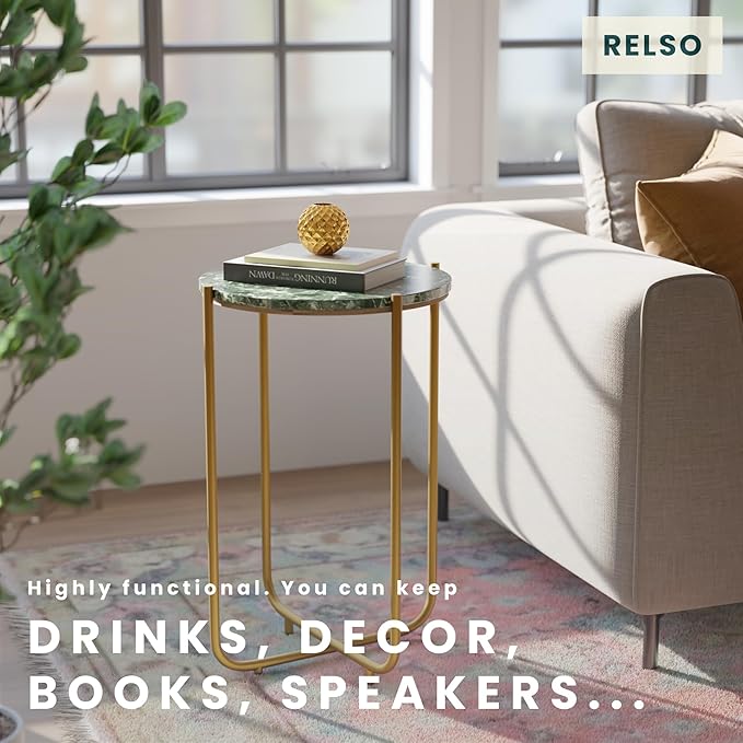 Relso Urdhva End Table – 24" Tall Round Side Table - Image 6