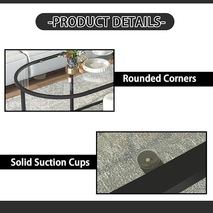 Coffee Table Black Glass Coffee Table - Image 4