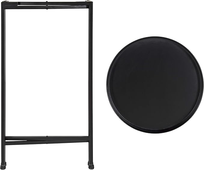 Kate and Laurel Celia Round Metal Foldable Accent Table - Image 5