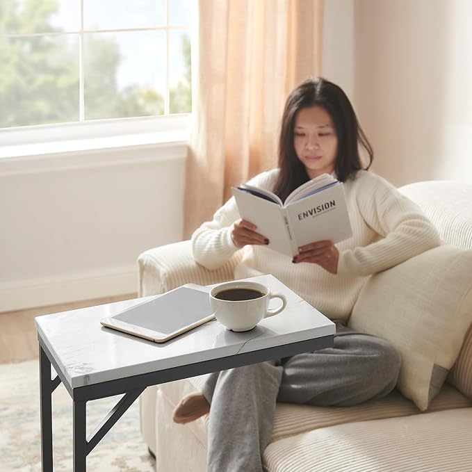 C-Shaped End Table, Small Sofa Table - Image 5
