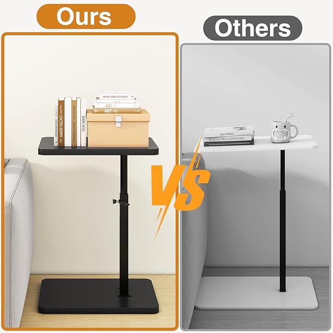 IBUYKE Tray Table for Couch, 360° Swivel Height Adjustable End Table for Small - Image 6