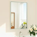 TETOTE Brushed Nickel Mirror 20" x 30" Rectangle Beveled Frame Bathroom Vanity by TETOTE