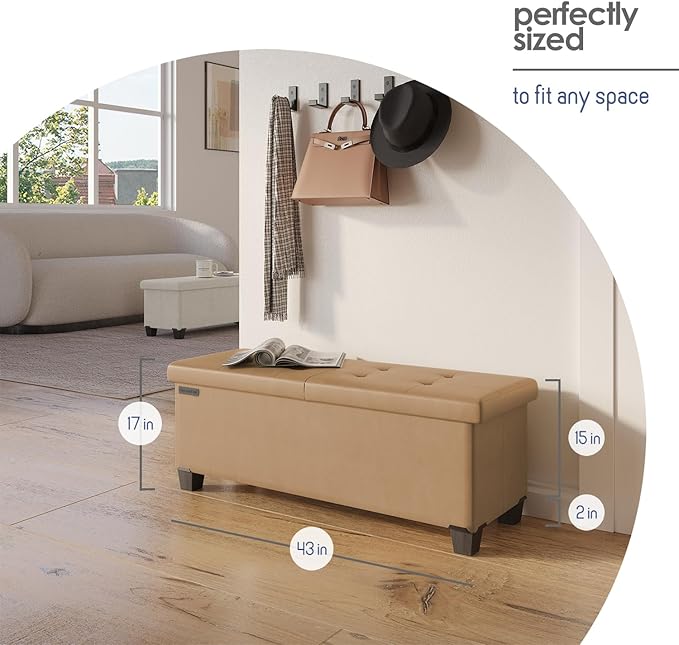 STORAGEBUD Storage Ottoman Bench - Image 8