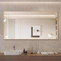 Golden Bathroom Mirror for Wall, Rectangle Mirrors by LAIYA
