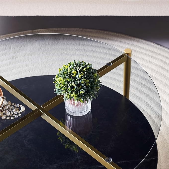 Round Coffee Table for Living Room, Mid-Century Modern Design, D30 x H17 - Image 6
