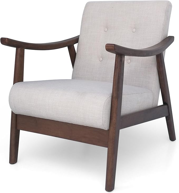 Ball & Cast Accent Chair Wide Armrest Mid-Century Lounge Living Room Chairs - Image 7