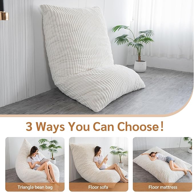 BYBYME 3 in 1 Bean Bag Chairs, Bean Bag Bed - Image 6
