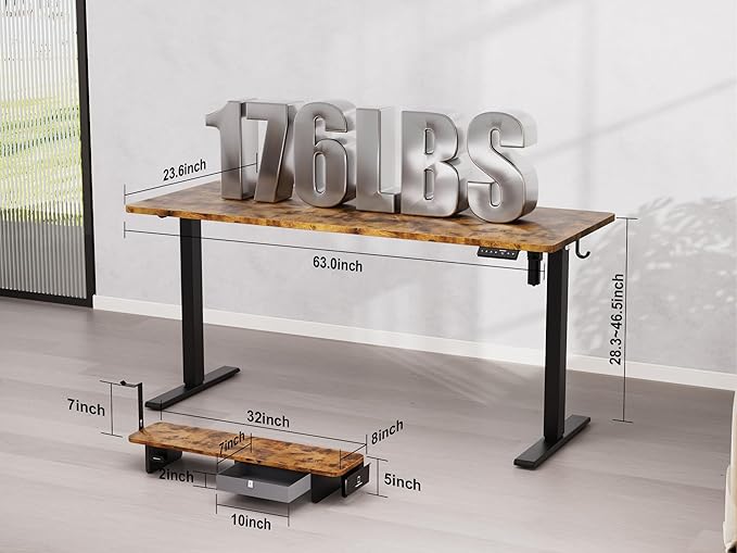 63x24 Inches Electric Standing Desk - Image 3