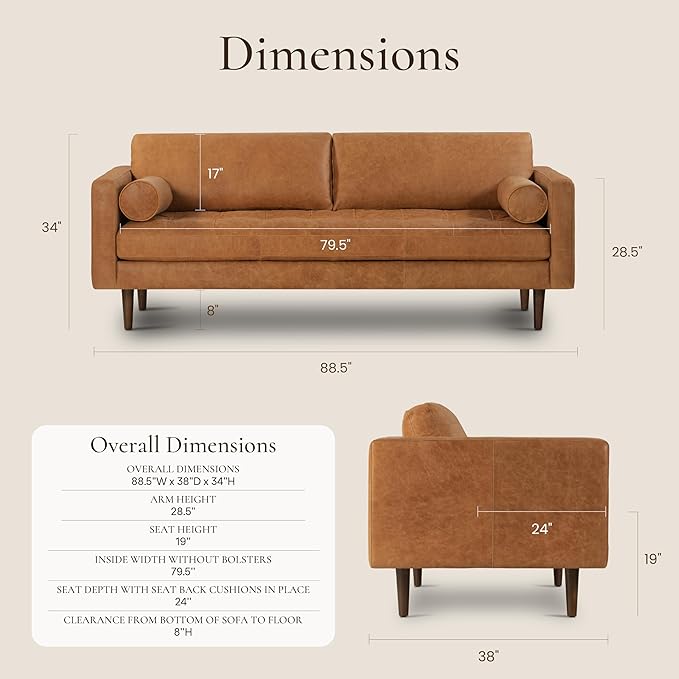 Poly & Bark Napa Leather Couch - Image 2