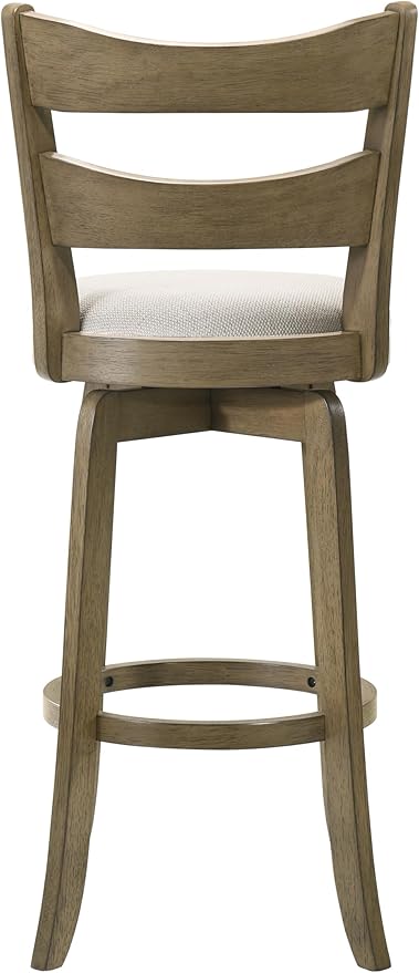 Armen Living Blair 30 in. Putty Brown Bar Height Rubberwood Swivel Barstool - Image 6
