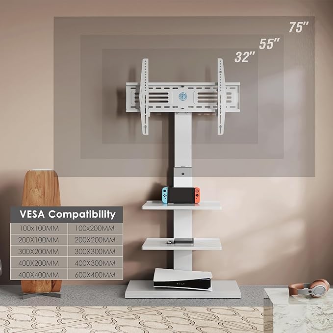 FITUEYES Iron Base Universal Floor TV Stand - Image 5