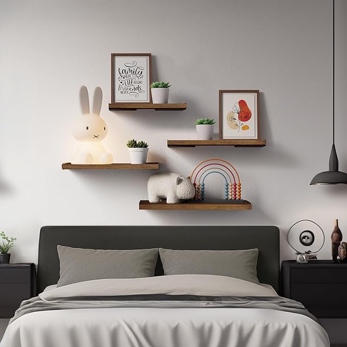 BAYKA Floating Shelves for Wall, Book Shelf for Bedroom, Decor Shelves for - Image 4