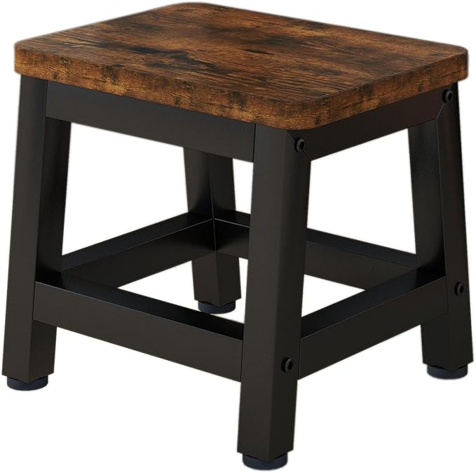 IBUYKE Small Step Stool for Adults Kids, Wooden Bedside Step Stool for High Beds by IBUYKE