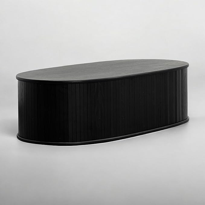 NTC Stream Coffee Table, Modern Oval Wooden Center Table by NTC