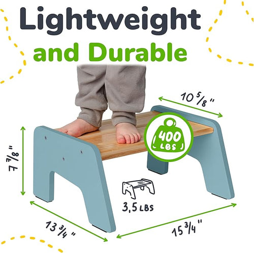 1-Step Wooden Step Stool for Toddlers | Kids Step Stool for Bathroom Sink - Image 2