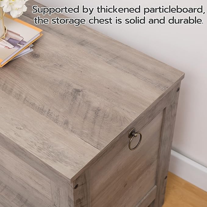 HOOBRO Toy Box, Retro Wooden Look Storage Chest - Image 9