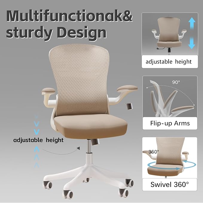 Ergonomic Office Chair with Adjustable Lumbar Support & Flip-Up Armrests - Image 7