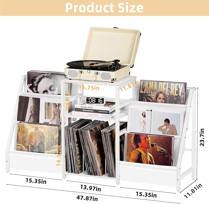 LELELINKY Record Player Table, Turntable Shelf - Image 3