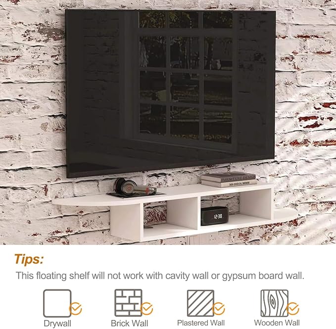 GHC Floating TV Stand, Wall Mounted Entertainment Center and Cabinet Shelf - Image 8