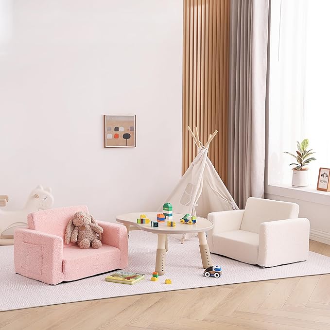 Tiita Kids Sofa, 2-in-1 Toddler Chair, Convertible Children Couch to Lounger - Image 6