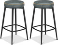 Counter Height Bar Stools, Upholstered Faux Leather Kitchen Counter Stools by ErdoruLiving