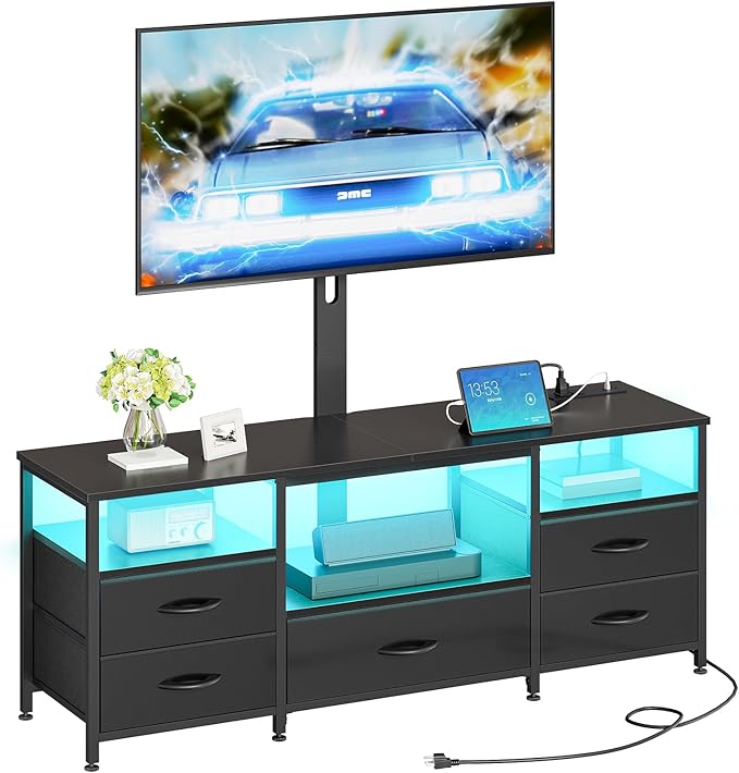 HOOBRO TV Stand with Mount and Power Outlet, by HOOBRO
