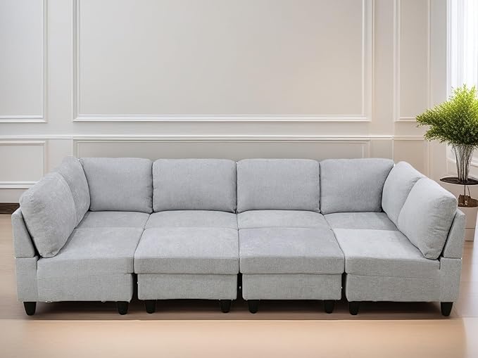 U Shaped Sectional Couch, Convertible Modular Sectional Sofa - Image 3