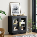 Buffet Cabinet with Storage, Sideboard Cabinet with Glass Doors, Accent Storage by Baztin