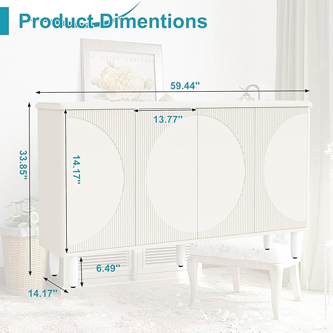 59.4" Sideboard Buffet Cabinet - Image 2