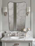 ANDY STAR Brushed Nickel Mirror 24x40 Inch, Large Decorative Mirror in by ANDYSTAR