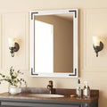 VocalStar White Wood Framed Mirror 24 x 32 Inch, Rustic Natural White Wooden by VOCALSTAR