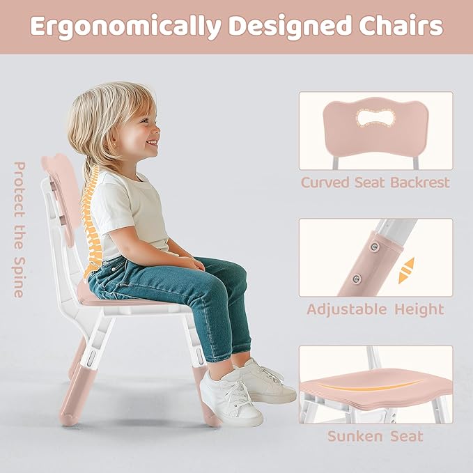 Kids Table & Chairs Set Height Adjustable - Image 3