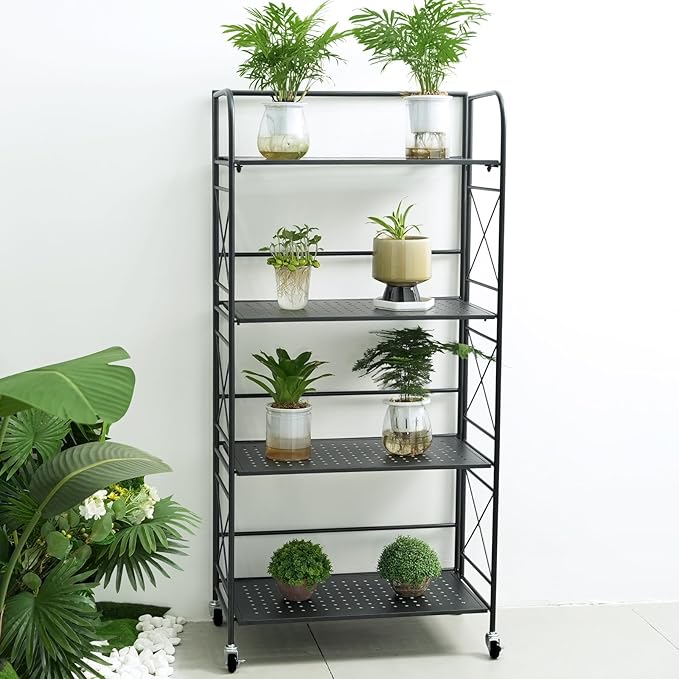 Foldable 4-Tier Metal Shelf - Image 6