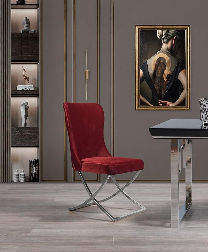 Ottomanson Royal Dining Chairs Set of 2 – Upholstered Tufted Microfiber - Image 2