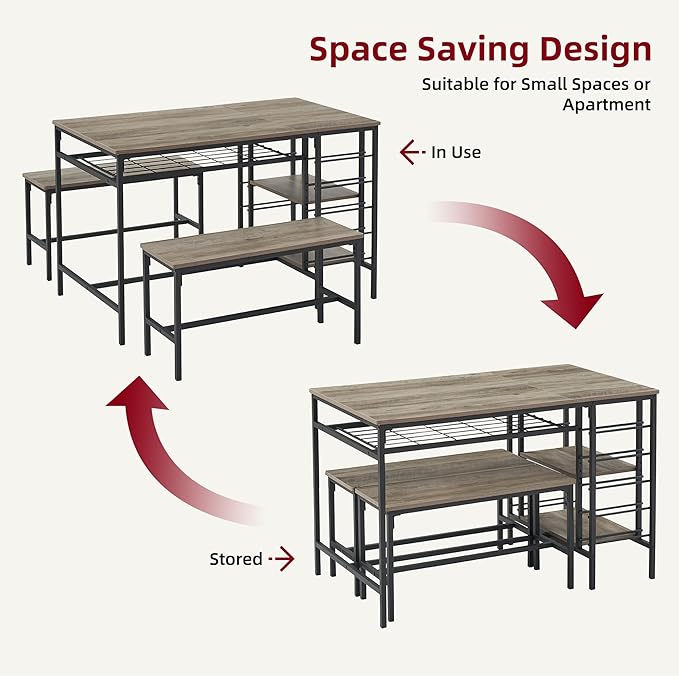 IDEALHOUSE Dining Table Set for 4, Kitchen Table Set for 4 - Image 6