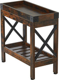 Narrow Side Table, Slim End Table, Sofa Side Table, End Table Nightstand by Zexvida