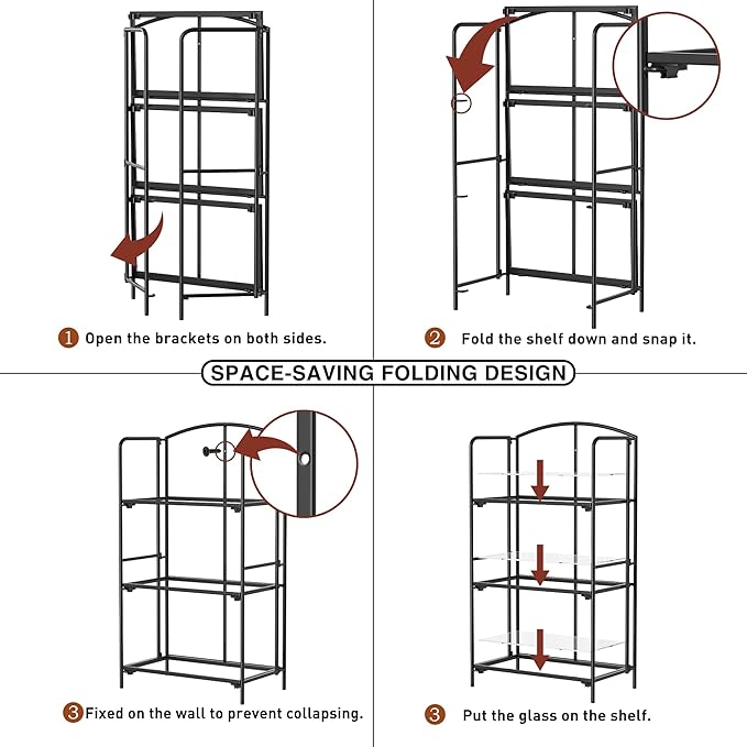 Crofy No Assembly Folding Bookshelf - Image 4