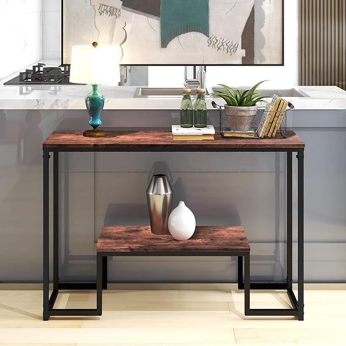 HOMERECOMMEND Console Table Narrow Sofa Tables Industrial Entryway Tables - Image 3